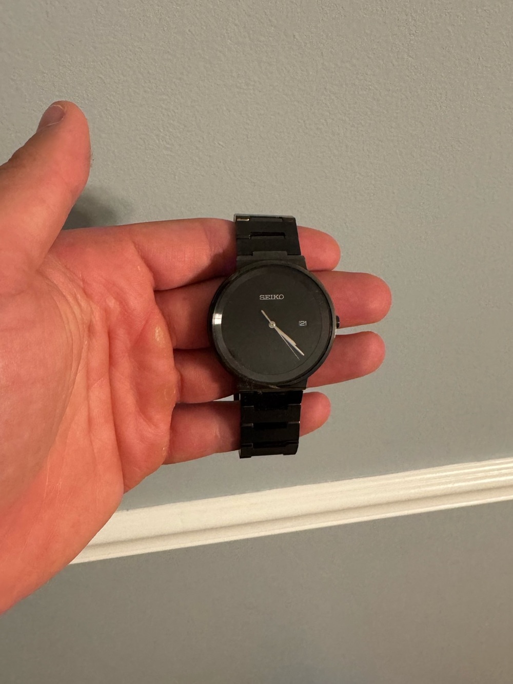 Seiko Black Stainless Steel Men's Bracelet Watch